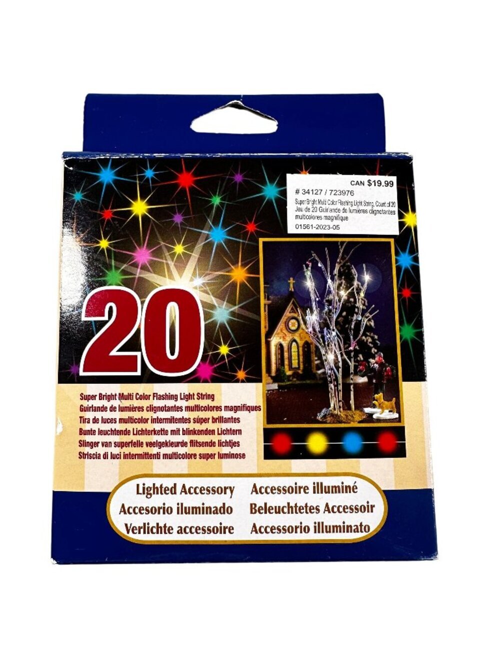 Lemax Village Lights Battery 20 Super Bright Multi Color Flashing Light String